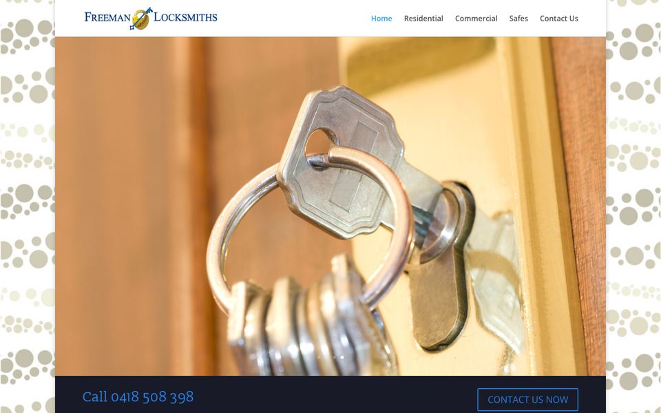 Homepage of the Freeman Locksmiths website