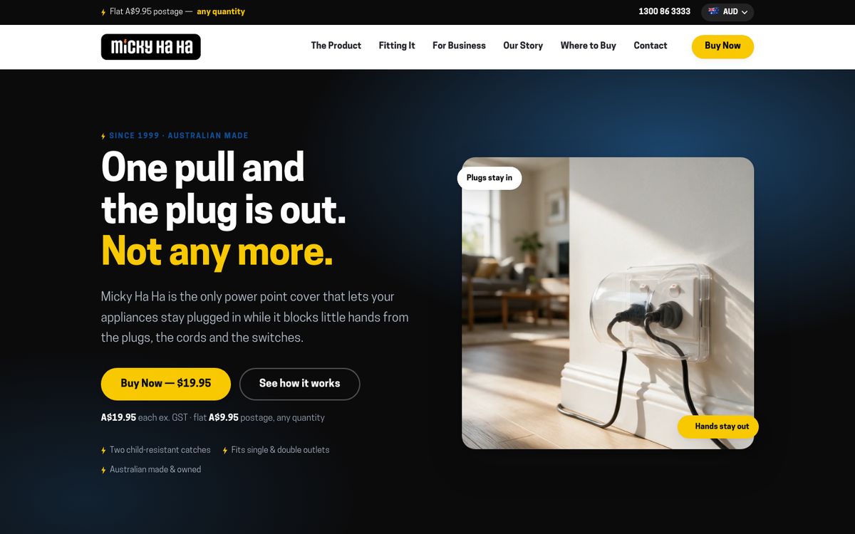 Homepage of the Micky Ha Ha website